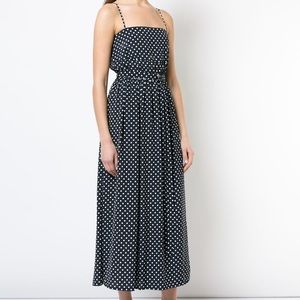 Robert Rodriguez Navy and White Polka Dot Midi